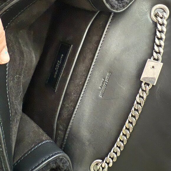 Saint Laurent Small Shearling Monogram Kate Bag - Picture 6 of 12